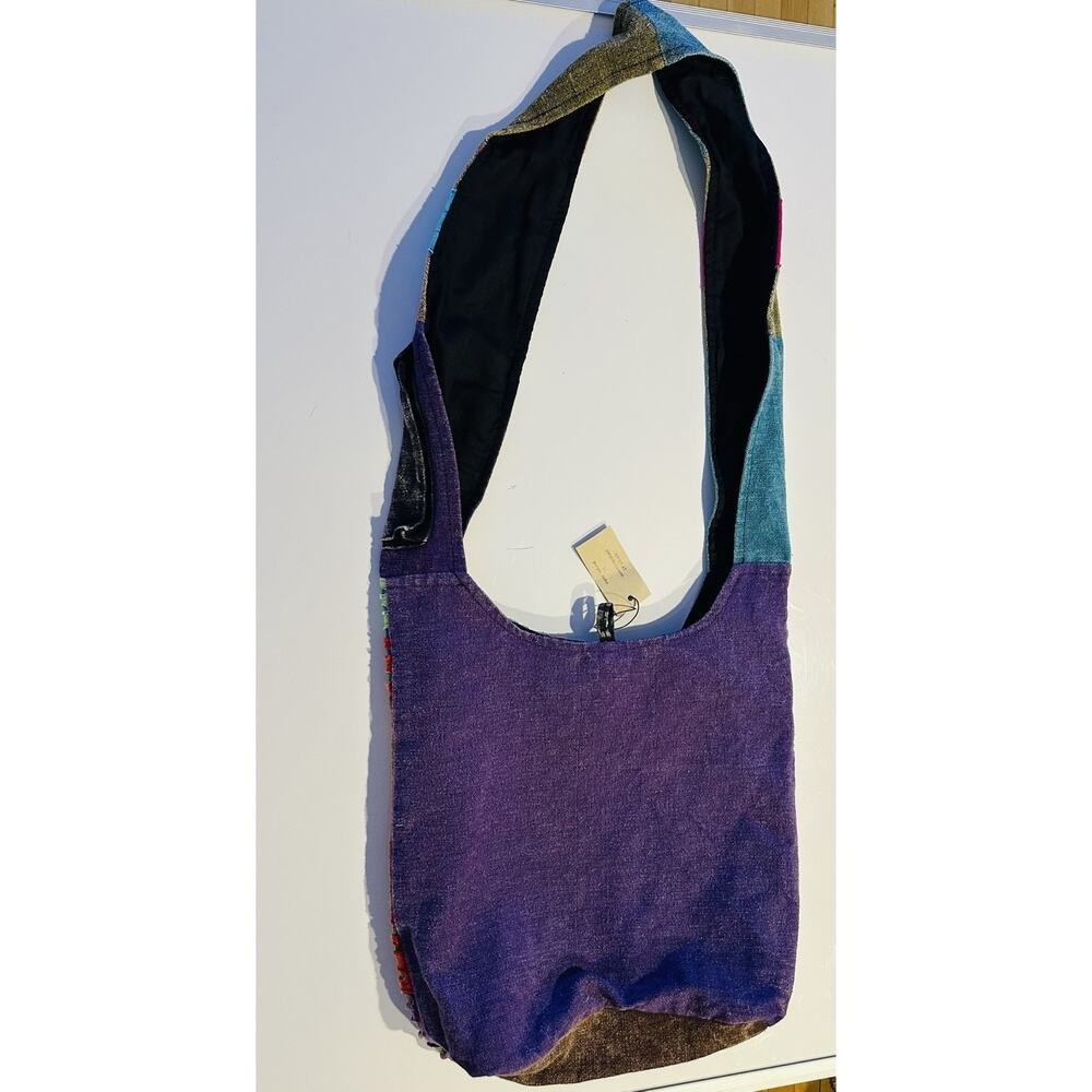 Purple Hobo Shoulder Bag Multicolor Birds Flower Hippie Boho NWT Festival - Picture 8 of 11